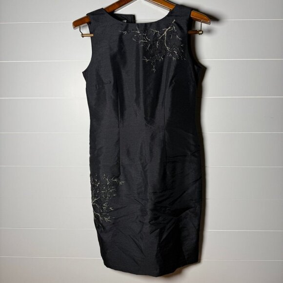 Sleeveless Black I.N Studio Dress Size 6-Branch & Flower Embellishments - Picture 1 of 7